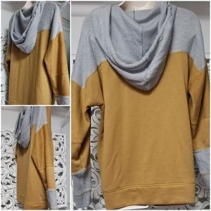Yellow & Gray Thermal Hoodie